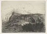 Fort Sint-Pieter et La Grande Entrée, eau-forte de la série Montagne St. Pierre, 1858.