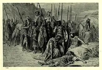 Alexandre examine le corps de Darius.