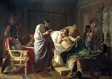Alexandre de Macédoine fait confiance à son médecin Philippe, Henryk Siemiradzki, 1870