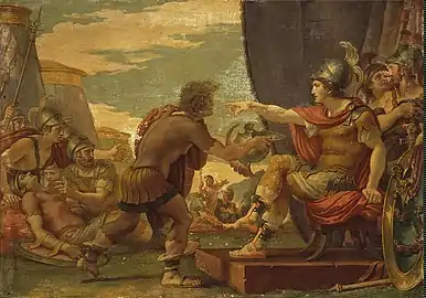 Alexandre le Grand refuse de boire de l'eau, Giuseppe Cades, 1792