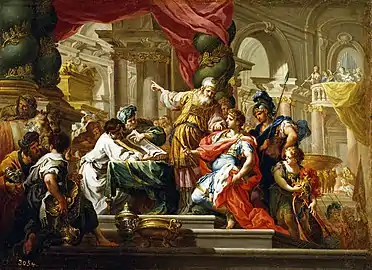 Alexandre le Grand dans le Temple de Jérusalem,Conca, 1736