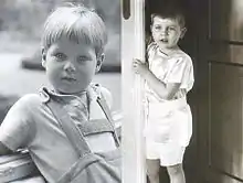 Montage photo montrant deux petits garçons, âgés d'environ quatre ans.