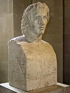Pilier hermaïque d'Alexandre, copie romaine d'époque impériale d'une sculpture en bronze de Lysippe,musée du Louvre.