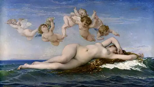 La Naissance de Vénus par Alexandre Cabanel présentée au Salon 1863.
