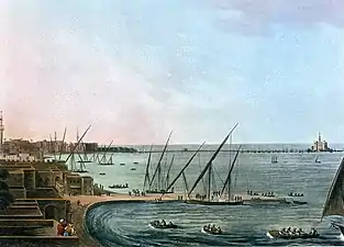 Alexandrie et le phare par Luigi Meyer (1755-1803)