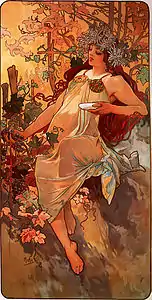 Automne (1896) par Alphonse Mucha.