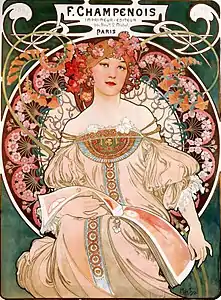 Affiche publicitaire F. Champenois Imprimeur-Éditeur (1897).