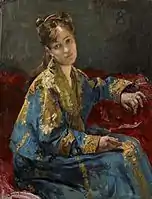 Jeune fille portant un kimono, ca. 1872