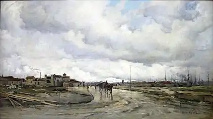 Alfred Casile,  Les Abords du bassin du Lazaret (1884).