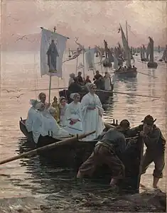 Arrivée du pardon de sainte Anne de Fouesnant à Concarneau (1887), musée des Beaux-Arts de Quimper.
