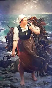 Alfred Guillou,La ramasseuse de goémon, 1899.