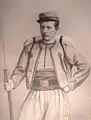 Alfred Ier de La Barre de Nanteuil (1839-1860) en uniforme de zouave pontifical en 1860.