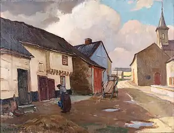 Le village d'Ozo par Aisne, près de Bomal, 1930-1940 (Peinture à l'huile ; 53 x 68 cm), Liège, Musée de la Vie wallonne (dépôt du Famenne & Art Museum)