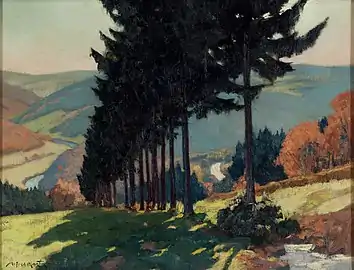 Matin d'automne (Amblève), avant 1950 (Peinture à l'huile ; 50 × 65 cm), Liège, Collections artistiques de la Province de Liège