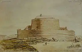 Le fort d'Ambleteuse en juillet 1852, par Alfred Robaut.