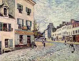 Une rue à Marly par Alfred Sisley (1876).