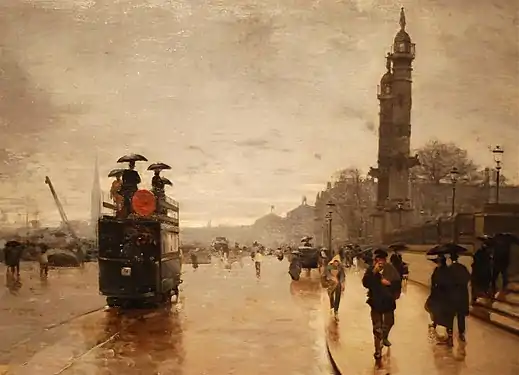 Tramway devant les Quinconces (I) (1890)