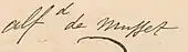 signature d'Alfred de Musset