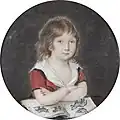 Alfred de Vigny enfant avec un livre d'images, miniature, vers 1805