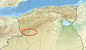 Localisation des monts des Ksour en Algérie.