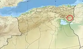 Localisation des monts des Nemencha en Algérie