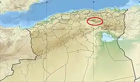 Localisation des monts du Hodna en Algérie.