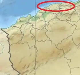 Localisation de la Dahra au Nord-Ouest de l'Algérie.