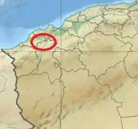 Localisation des monts du Tessala au Nord-Ouest de l'Algérie.