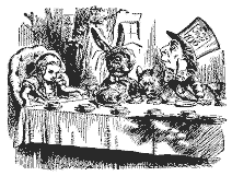 Un thé chez les fous (illustration d'Alice in Wonderland)