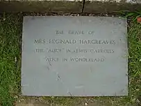 La tombe d'Alice Liddell à Lyndhurst.