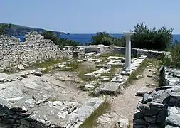 Ruines d'une basilique paléo-chrétienne, Aliki (Thasos).