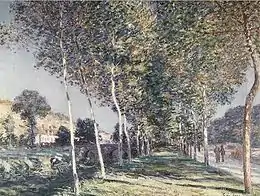 Alfred Sisley, Allée de peupliers aux environs de Moret-sur-Loing, dit aussi Une promenade (1890).