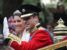 William et Kate dans une calèche le jour de leur mariage