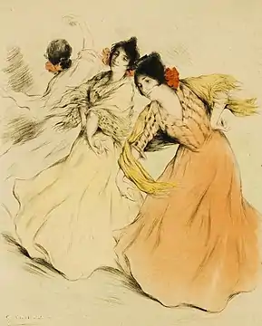 Allan Österlind, Danseuse de flamenco, eau-forte et aquatinte sur papier, vers 1900.