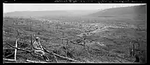 Panorama des ruines du village en 1918