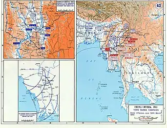 Carte de la Birmanie en 1945.