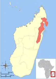Carte avec une zone en rouge au nord est