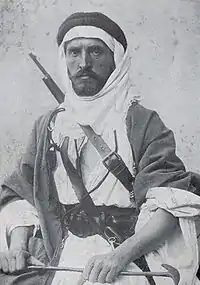 Alois Musil représenté comme chef de la tribu des Beni-Sacher (1901).