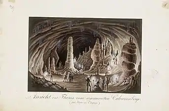 Grotte de Postojna, vers 1820.