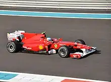 Photo de la Ferrari F10 d'Alonso à Abou Dabi