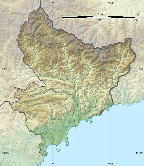 voir sur la carte des Alpes-Maritimes