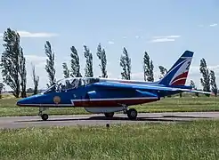 Alpha Jet de la PAF sur la base aérienne 115 d'Orange en mai 2019.