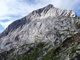 L'Alpspitze vu du nord depuis l'Osterfelderkopf.