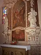 Peinture sur un autel latéral dans l'Église Notre-Dame de Trsat à Rijeka en Croatie.