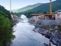 Nouveau pont d'Altiani en construction