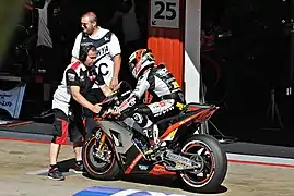 Álvaro Bautista sur son Aprilia RS-GP lors du Grand Prix moto de Catalogne 2015.