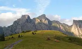 Vue du sud-ouest du sommet depuis Strahlrüfi (Wartau).