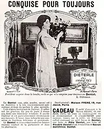 Publicité de presse pour le dentifrice Dentol par Henri Manuel en 1921.