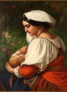 Amalie Bensinger, Romaine donnant le sein, 1852