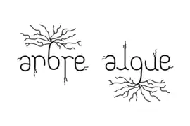 Calligramme Arbre / Algue, réversible à 180 degrés.